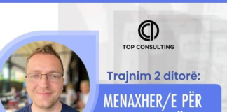 Top Consulting organizon trajnim 2 ditorë me titull “Menaxhimi i Burimeve Njerëzore”