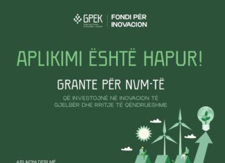 Ndërmarrjet e Vogla dhe të Mesme në Kosovë mund të aplikojnë për grante në vlerë prej 50 mijë deri në 100 mijë euro Thirrja e Fondit për Inovacion të GPEK-ut për grante për NVM-të në Kosovë